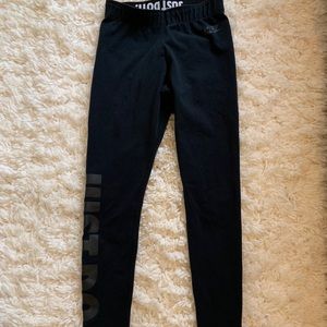 NIKE black leggings w/ leather lettering (size S)